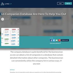 Us Companies Database Are Here To Help You Out