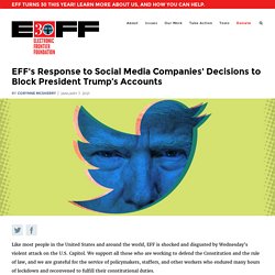 's Response to Social Media Companies' Decisions to Block President Trump’s Accounts