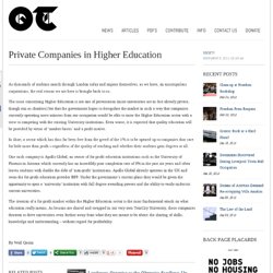 Private Companies in Higher Education