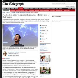 Facebook to allow companies to measure effectiveness of their pages