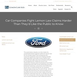 About the Ford Lemon Law