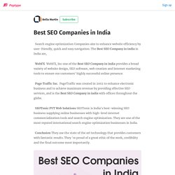 Best SEO Companies in India - Bella Martin