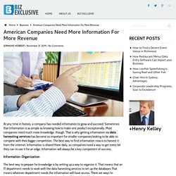 American Companies Need More Information for More Revenue