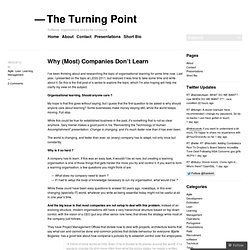 Why (Most) Companies Don’t Learn