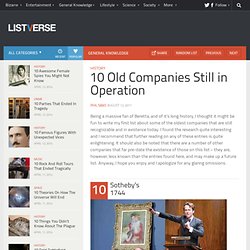 10 Old Companies Still in Operation