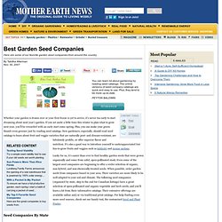 Best Garden Seed Companies - Organic Gardening