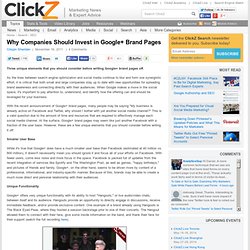 Why Companies Should Invest in Google+ Brand Pages