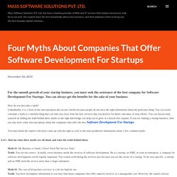 Four Myths About Companies That Offer Software Development For Startups