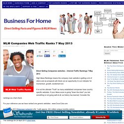 MLM Companies Web Traffic Ranks 7 May 2013 - Nightly