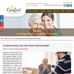 Companionship Care Aids Senior Mental Health