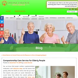 Companionship Care Service for Elderly People