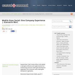 Mobile Goes Social: One Company Experience