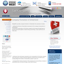 Company Formation Switzerland, Form Company in Switzerland