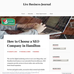 How to Choose a SEO Company in Hamilton