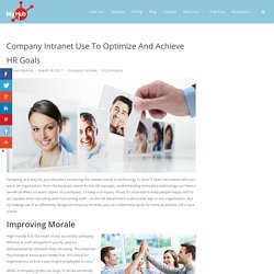 Company Intranet Use To Optimize And Achieve HR Goals