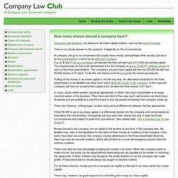 mpany Law: How many shares should a company have?