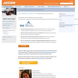 Boston Beer Company Microloan Fund : Small Business Loans : ACCION USA