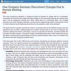How Company Secretary Recruitment Changes Due to Remote Working