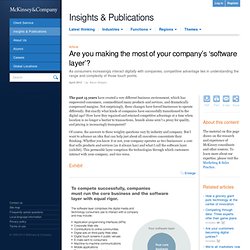 Are you making the most of your company's 'software layer'? - McKinsey Quarterly - Marketing & Sales - Digital Marketing