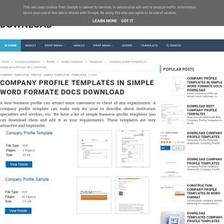 Company profile templates in simple word formate docs Download - Free Templates Download