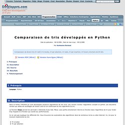 Comparaison de tris développés en Python