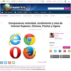 Comparamos velocidad, rendimiento y más de Internet Explorer, Chrome, Firefox y Opera
