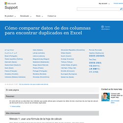 Cómo comparar datos de dos columnas para encontrar duplicados en Excel