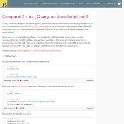 Guide comparatif : de jQuery au JavaScript natif