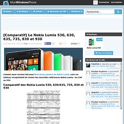 [Comparatif] Le Nokia Lumia 530, 630, 635, 735, 830 et 930