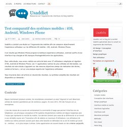 Test comparatif des systèmes mobiles : iOS, Android, Windows Phone[ Usaddict: Ressources sur l’ergonomie des interfaces (le blog Usabilis)]