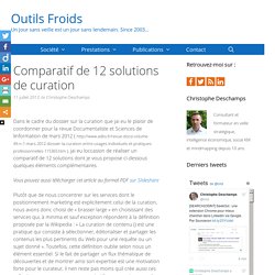 Les OUTILS : comparatif de 12 solutions - 2012 Juillet