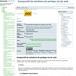 Comparatif de solutions de partage via du web [OPENDOC.NET]