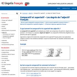 Le comparatif et le superlatif – La grammaire française