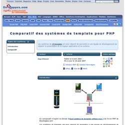 Comparatif des systèmes de template pour PHP - Club d&#039;entraide des développeurs francophones