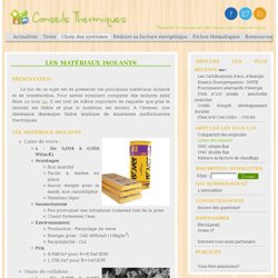 Comparatifs des isolants écologiques ou non