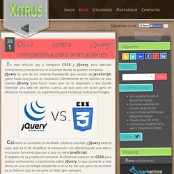 CSS3 contra jQuery: comparativa para animaciones