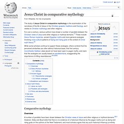 Jesus Christ in comparative mythology