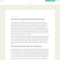 Avail Best Comparative Essay Help Services!