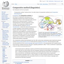 Comparative method (linguistics) - Wikipedia