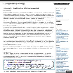 Comparative Data Modeling: Relational versus XML « Maclochlainn’