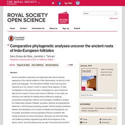 Comparative phylogenetic analyses uncover the ancient roots of Indo-European folktales