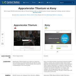 Compare Appcelerator Titanium vs Kony