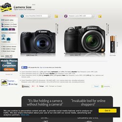 Compare camera dimensions side by side