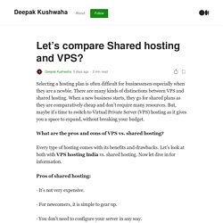 Let’s compare Shared hosting and VPS Hosting?