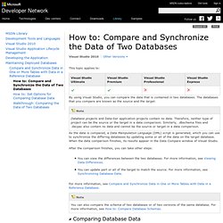 How to: Compare the Data of Two Databases