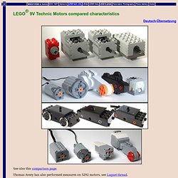 LEGO 9V Technic Motors compared characteristics