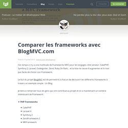 Comparer les frameworks avec BlogMVC.com