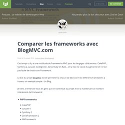 Comparer les frameworks avec BlogMVC.com