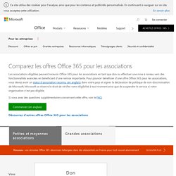 Comparer les offres Office 365 pour les associations