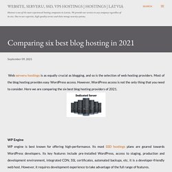 Comparing six best blog hosting in 2021